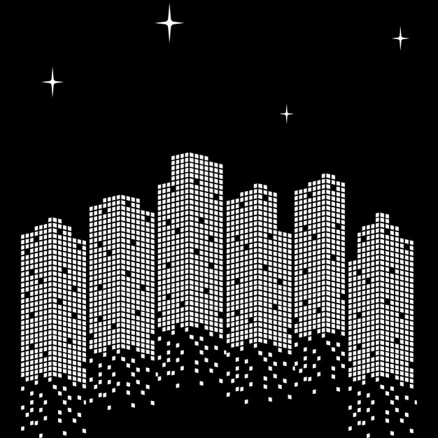 Diseño animado del ejemplo del vector del fondo del remolque del horizonte de la ciudad