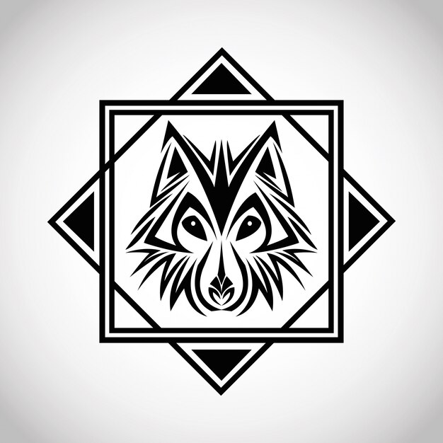 diseño del animal del tatuaje del lobo