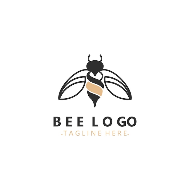 Diseño de animales de logotipo de abeja inspiración creativa para plantillas de negocios diseño de animales vectoriales