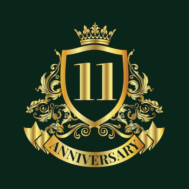 Diseño de aniversario elegante de lujo para celebraciones, pancartas y eventos