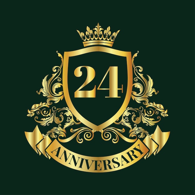 Diseño de aniversario elegante de lujo para celebraciones, pancartas y eventos