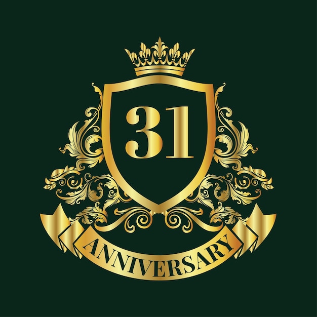 Diseño de aniversario elegante de lujo para celebraciones, pancartas y eventos