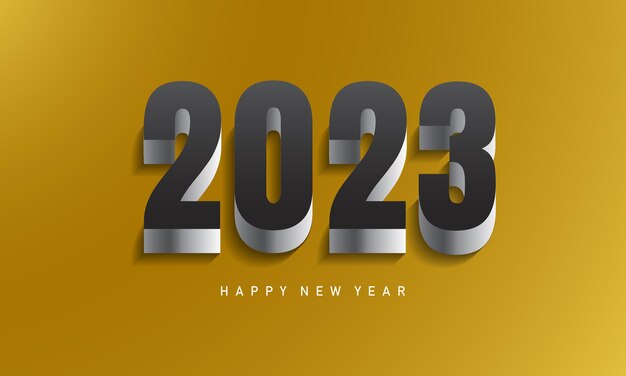 Diseño de año nuevo 2023 números plateados en relieve