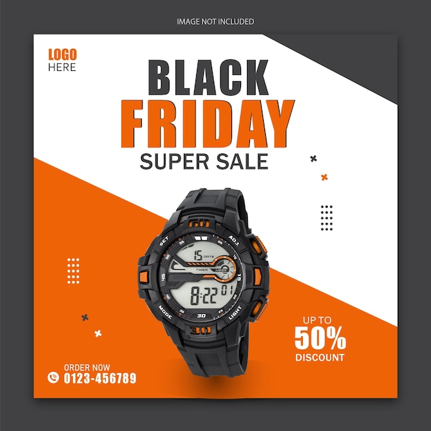 Diseño de anuncios de relojes inteligentes de redes sociales y publicaciones de Instagram