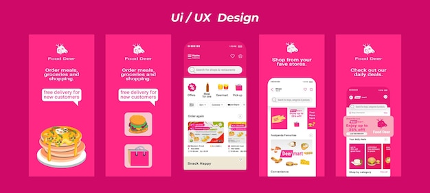 Diseño de la aplicación de entrega de alimentos UIUX