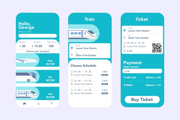 Vector diseño de aplicación para transporte público muy fácil de usar