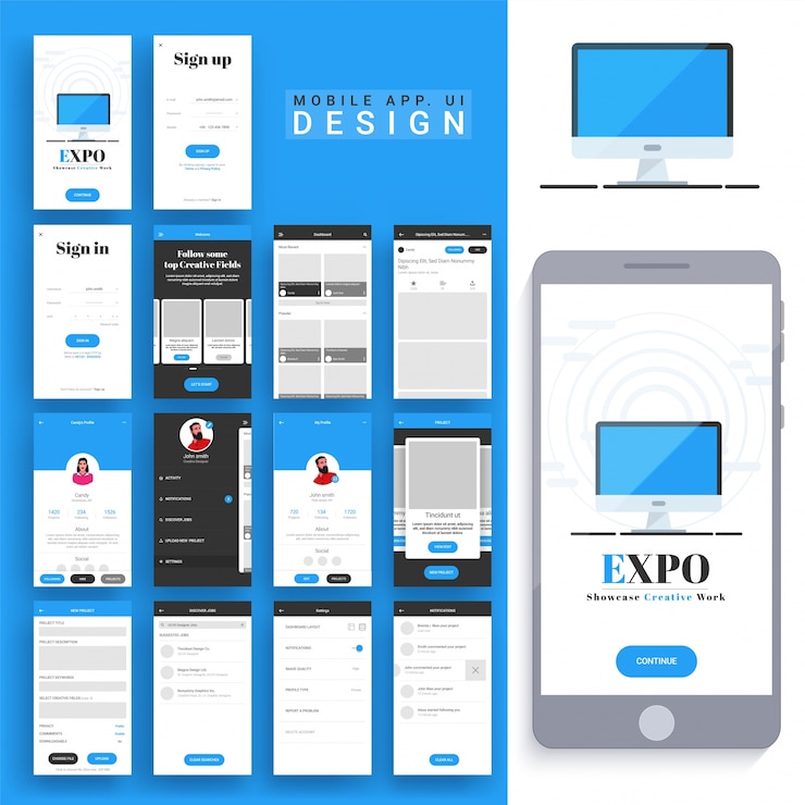 Vector diseño de aplicaciones móviles
