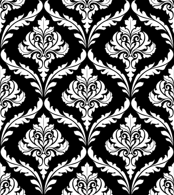 Diseño arabesco sin costuras en blanco y negro