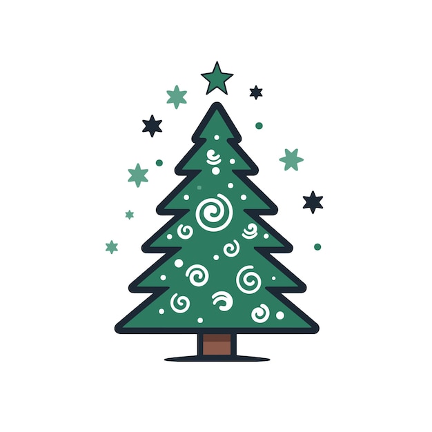 Diseño de árbol de color plano 2D contemporáneo
