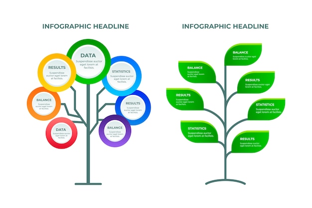 Vector diseño de árbol de infografía