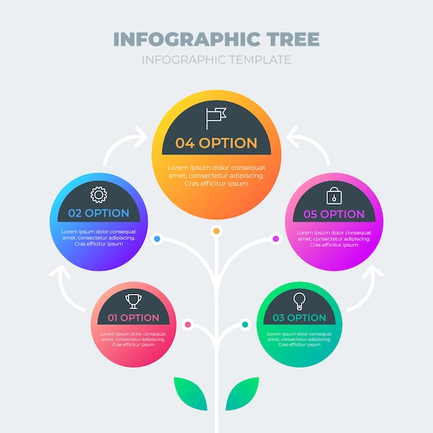 Vector diseño de árbol de infografía