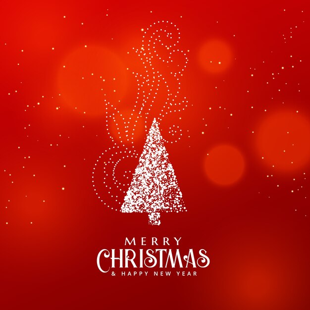 diseño del árbol de navidad con elemento decorativo sobre fondo rojo