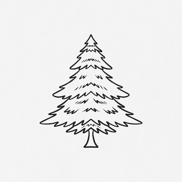 Diseño de árbol de Navidad en estilo dibujado a mano.