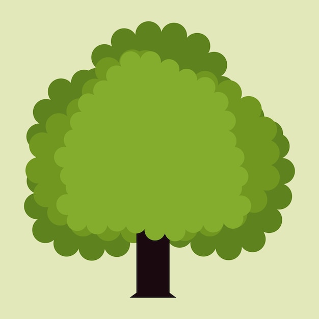 Diseño del árbol sobre fondo verde ilustración vectorial