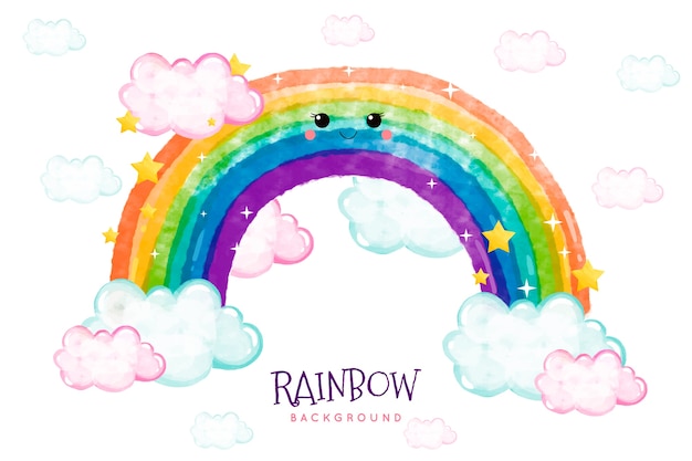 Diseño de arco iris de acuarela