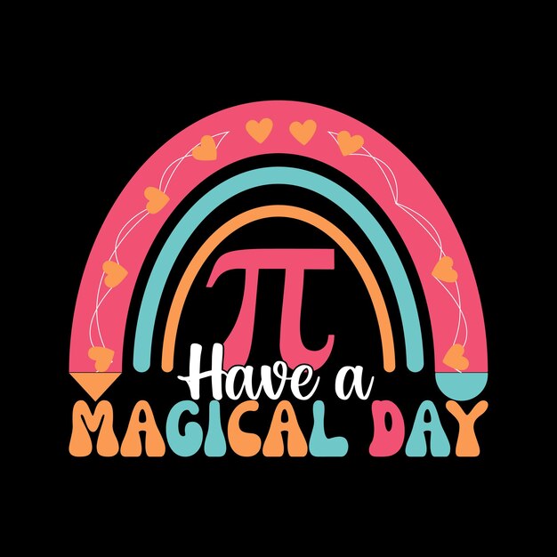 El diseño del arco iris mágico del día de Pi