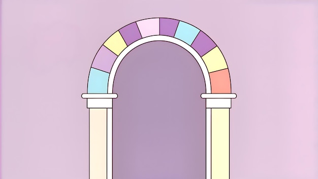 Vector diseño de arco simple sobre un fondo púrpura