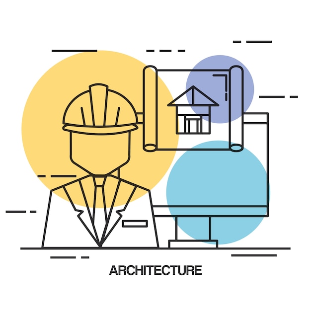 Diseño arquitectónico set iconos