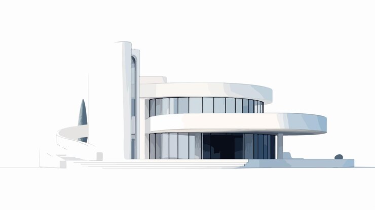 Vector diseño de arquitectura blanca minimalista contemporánea
