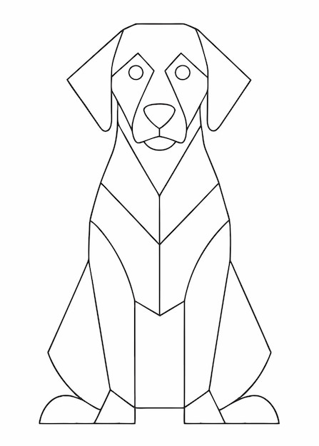 Diseño de arte de línea continua abstracta de perro sobre fondo blanco