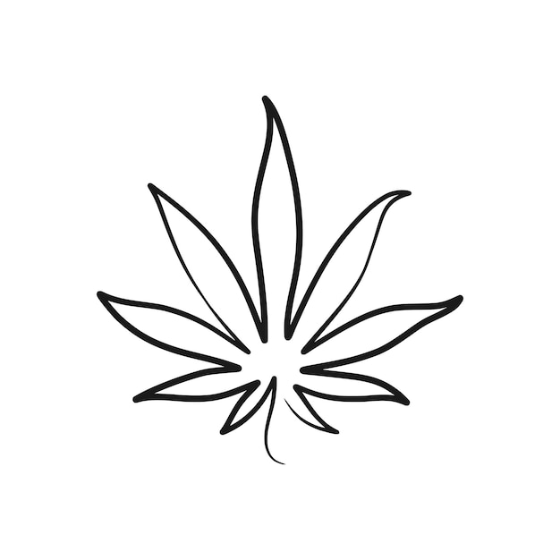 Diseño de arte de una línea continua de cannabis