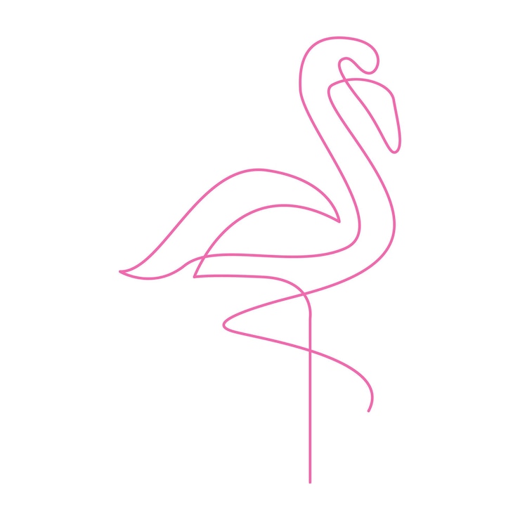 Vector diseño de arte de línea de flamenco