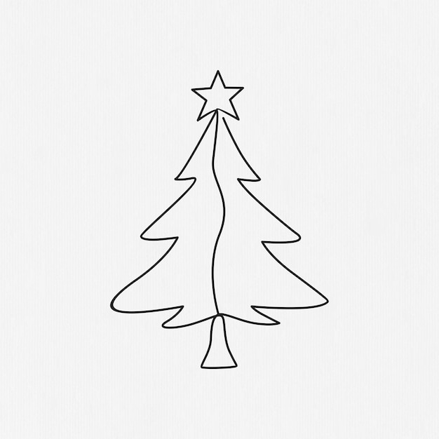 Diseño de arte lineal de árbol de Navidad.