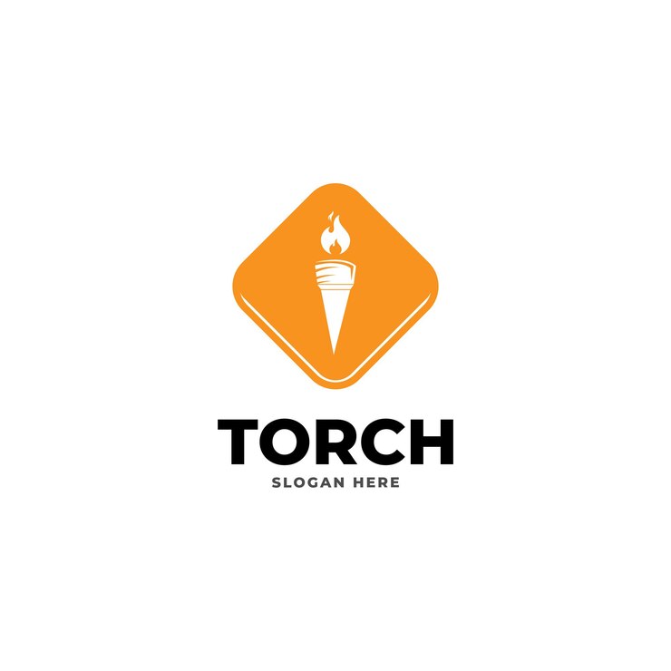 Vector diseño de arte del logotipo de la llama de la antorcha