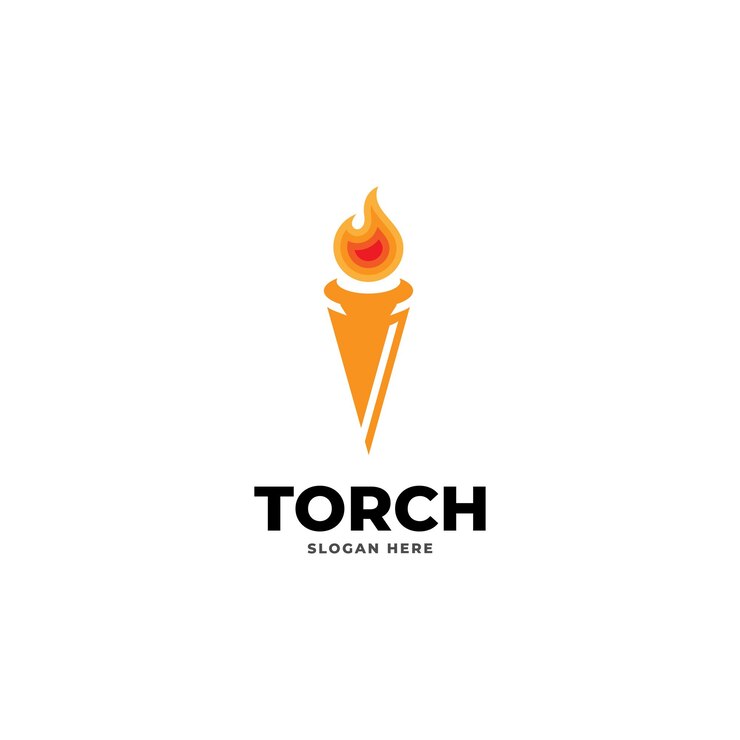 Vector diseño de arte del logotipo de la llama de la antorcha
