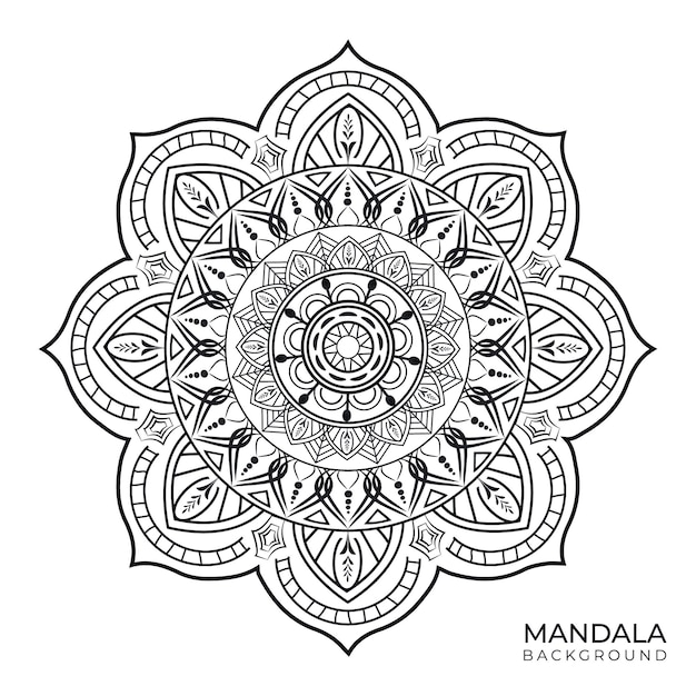 Vector diseño de arte mandala en círculo diseño de mandala simple