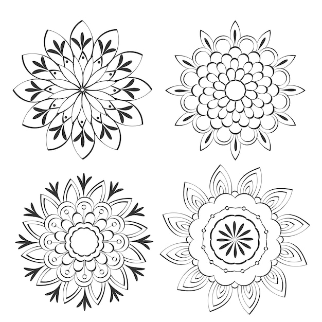 Vector diseño de arte mandala en círculo.