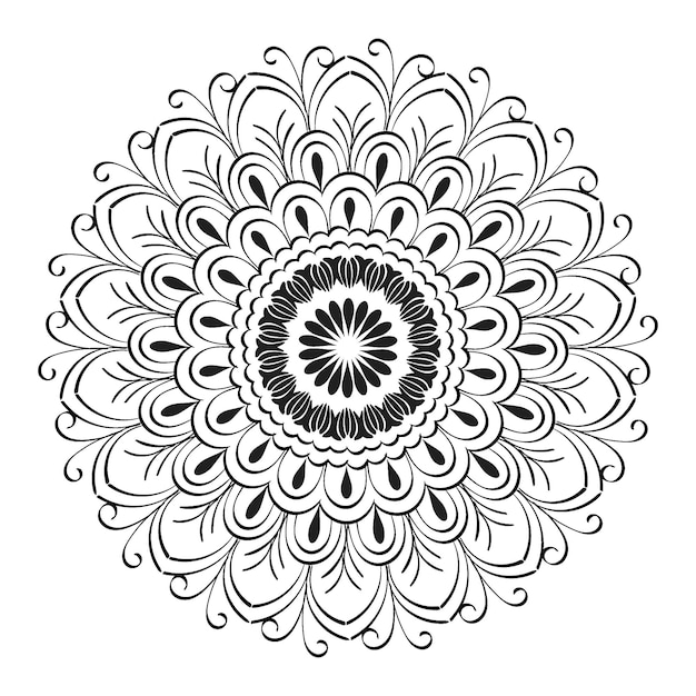 Diseño de arte mandala en círculo.