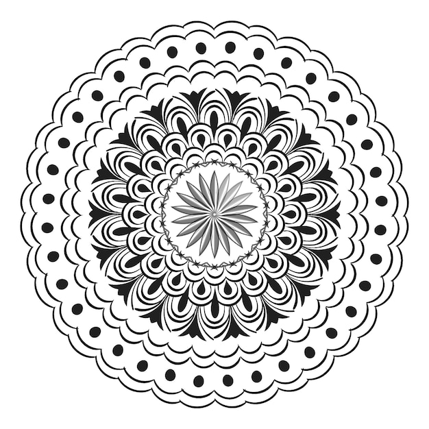 Diseño de arte mandala en círculo.