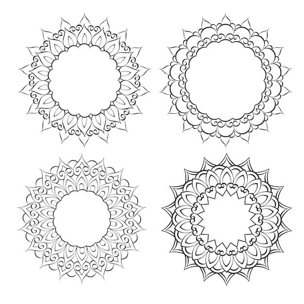 Diseño de arte mandala en círculo.