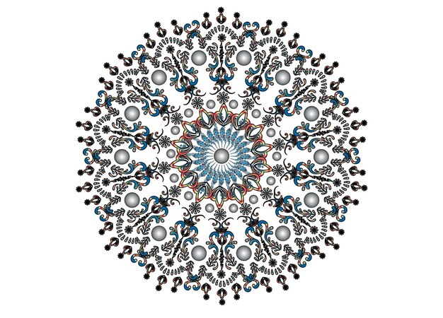 Vector diseño de arte de mandala elegante de lujo con hermosas perlas