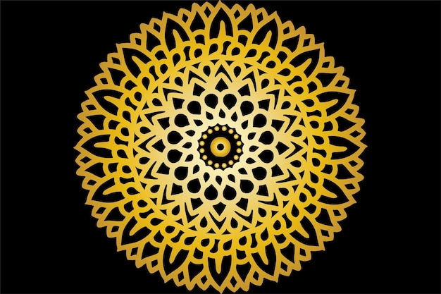 Diseño de arte de mandala de lujo y fondo de pantalla de tarjeta de invitación