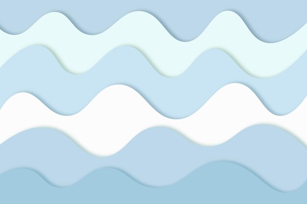 Diseño de arte de papel de onda de fondo azul Ilustración de corte de papel de vector