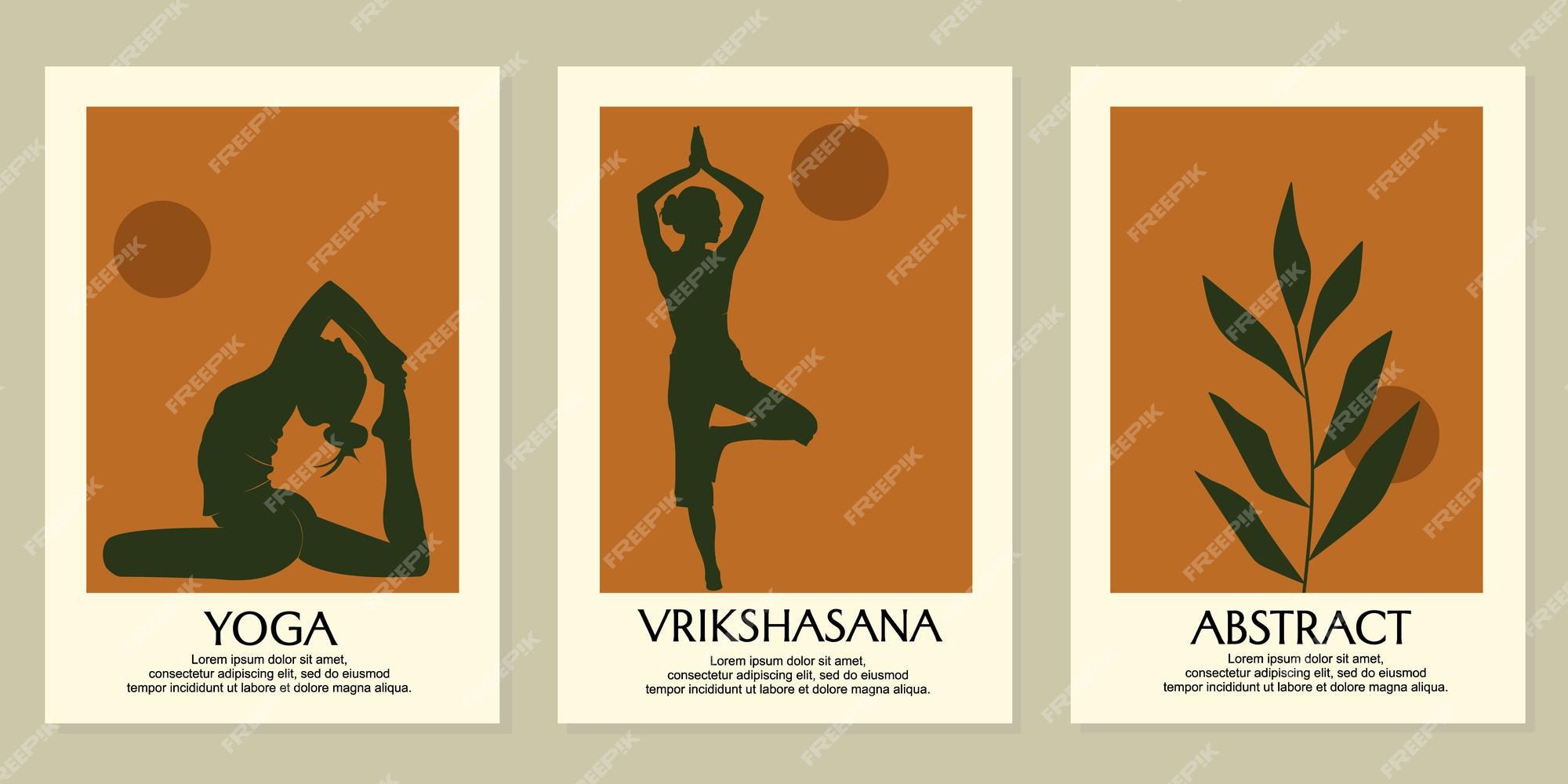 Diseño de arte de pared de silueta de mujer. ilustración de movimiento de  yoga. utilizado para portadas de libros, decoraciones para el hogar |  Vector Premium