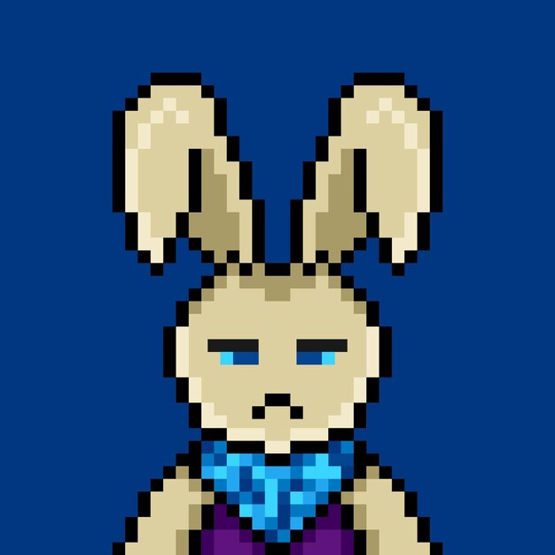 Diseño de arte de píxeles de conejo punk no 175