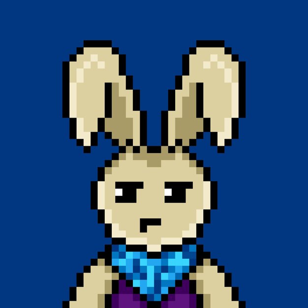 Diseño de arte de píxeles de conejo punk no 184
