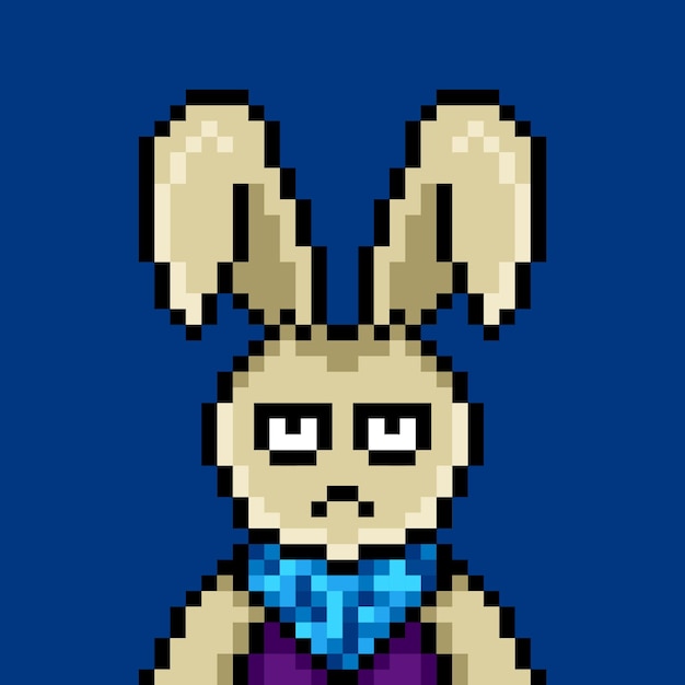 Diseño de arte de píxeles de conejo punk no 191