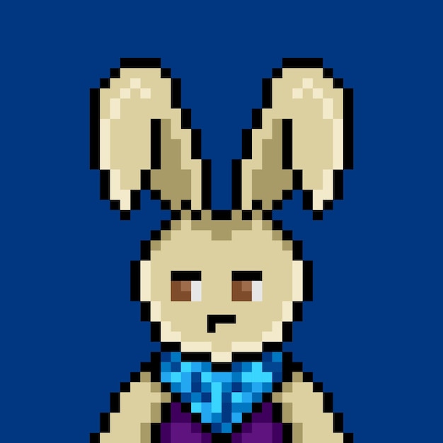 Diseño de arte de píxeles de conejo punk no 197