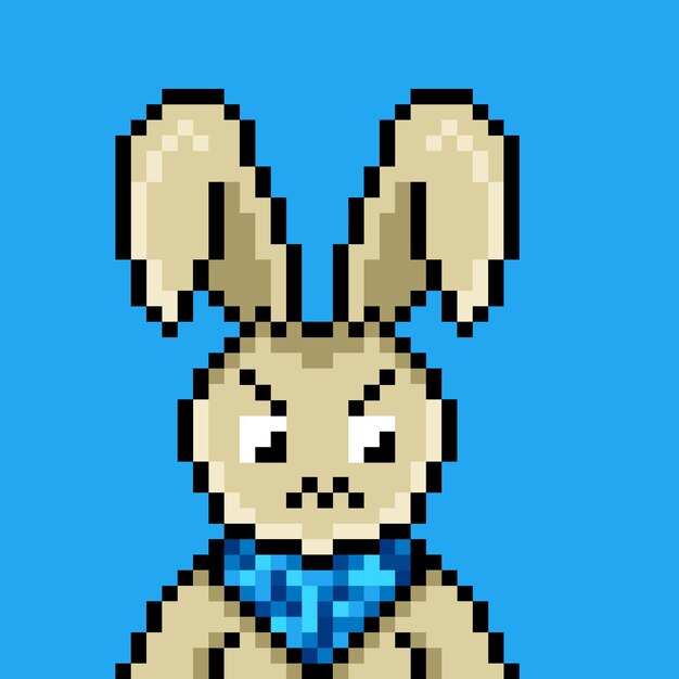Diseño de arte de píxeles de conejo punk no 221
