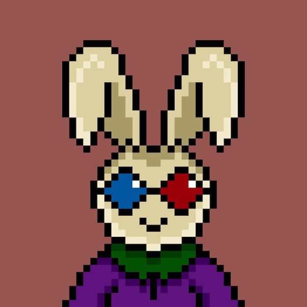 Diseño de arte de píxeles de conejo punk no 229