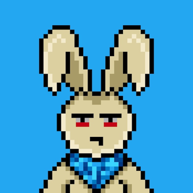 Diseño de arte de píxeles de conejo punk no 91