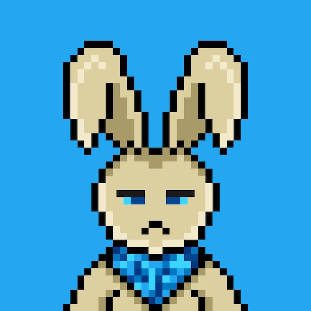 Diseño de arte de píxeles de conejo punk no 92
