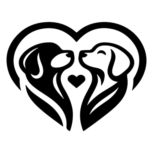 Vector diseño de arte vectorial de amor para perros