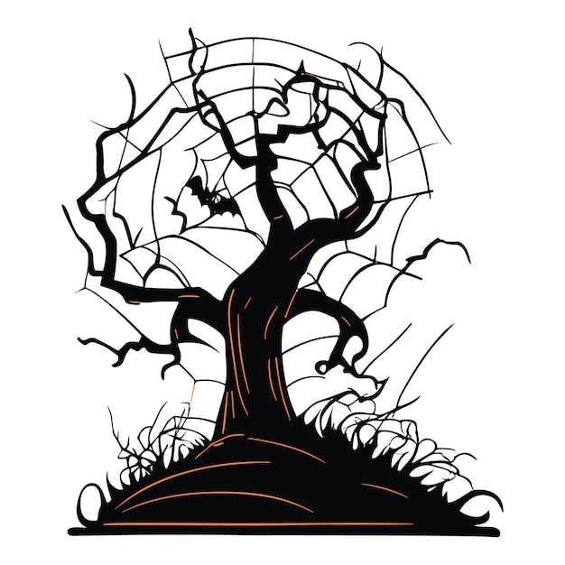 Vector diseño de arte vectorial de árbol de halloween