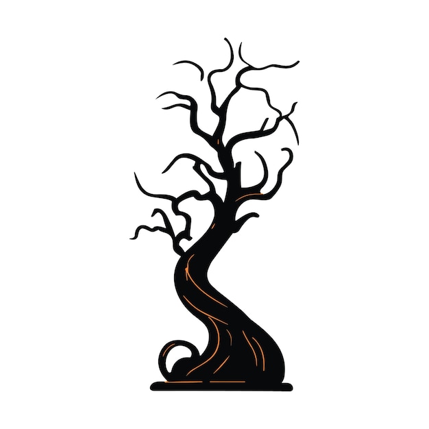 Diseño de arte vectorial de árbol de Halloween