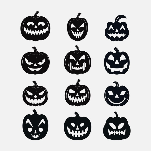 Diseño de arte vectorial de calabaza de Halloween vectorial